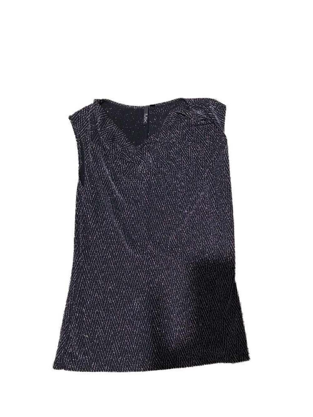 MIK Sleeveless Shimmer Metallic Tank Top Black Size M